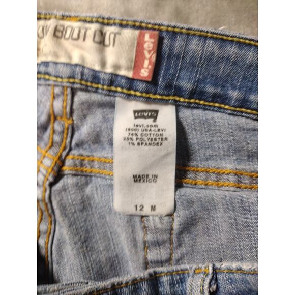 Levi's 545 Low Boot Cut Blue Jeans Women's 12M Medium Wash Altered Hem - Picture 7 of 10